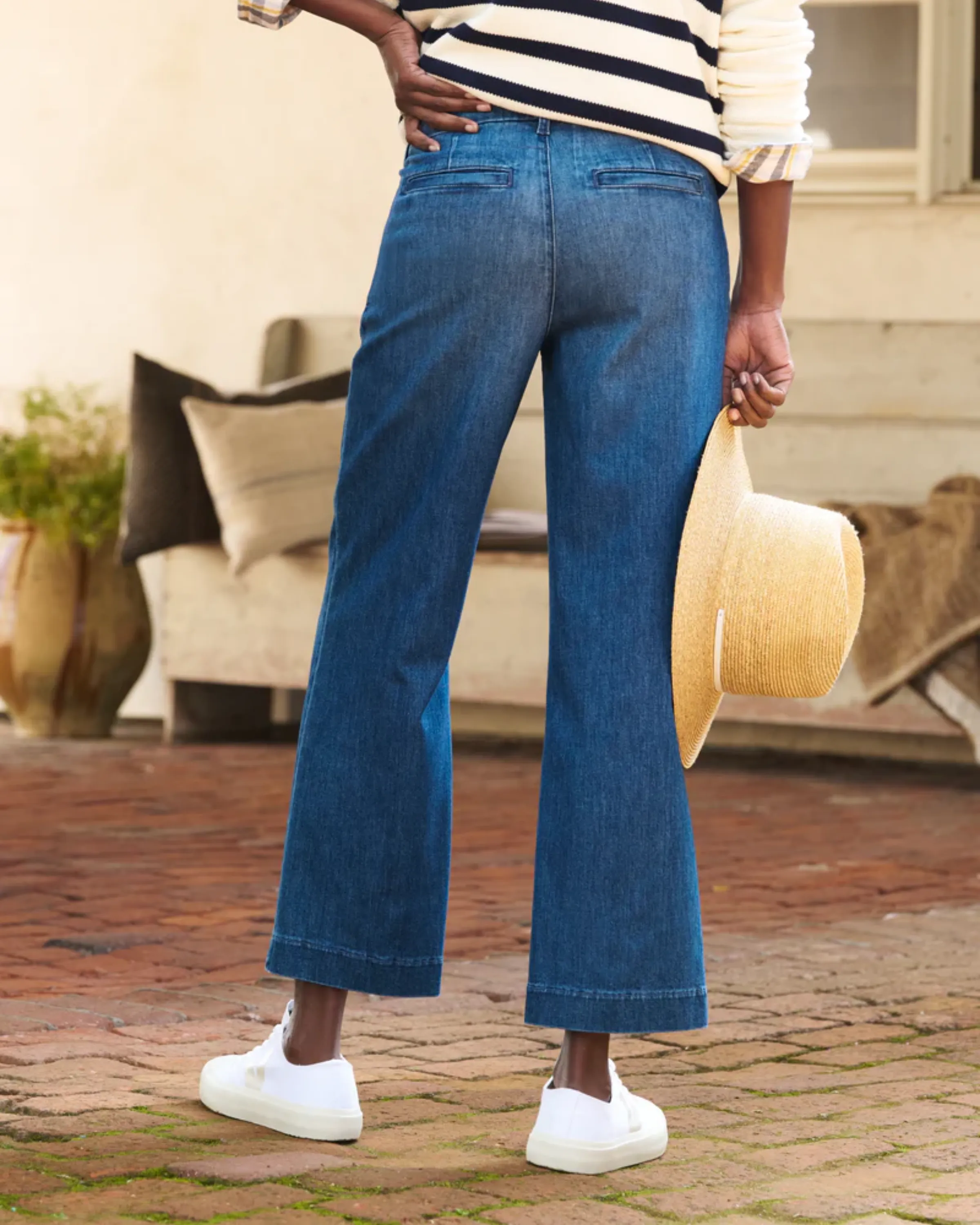 Frank and Eileen Westport Wide Leg Chino in Washed Blue