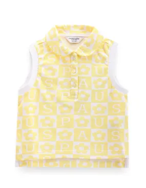 Girls Brand Print Cotton Polo Shirt