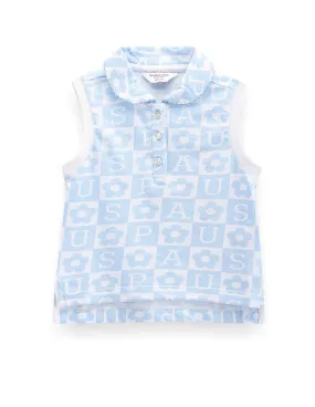 Girls Brand Print Cotton Polo Shirt