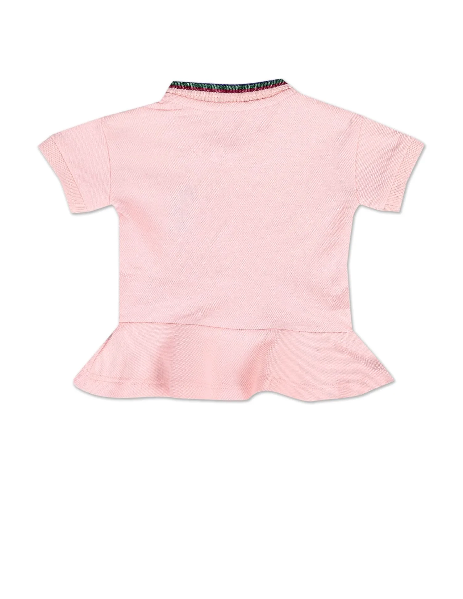 Girls Flared Hem Pique Polo Shirt