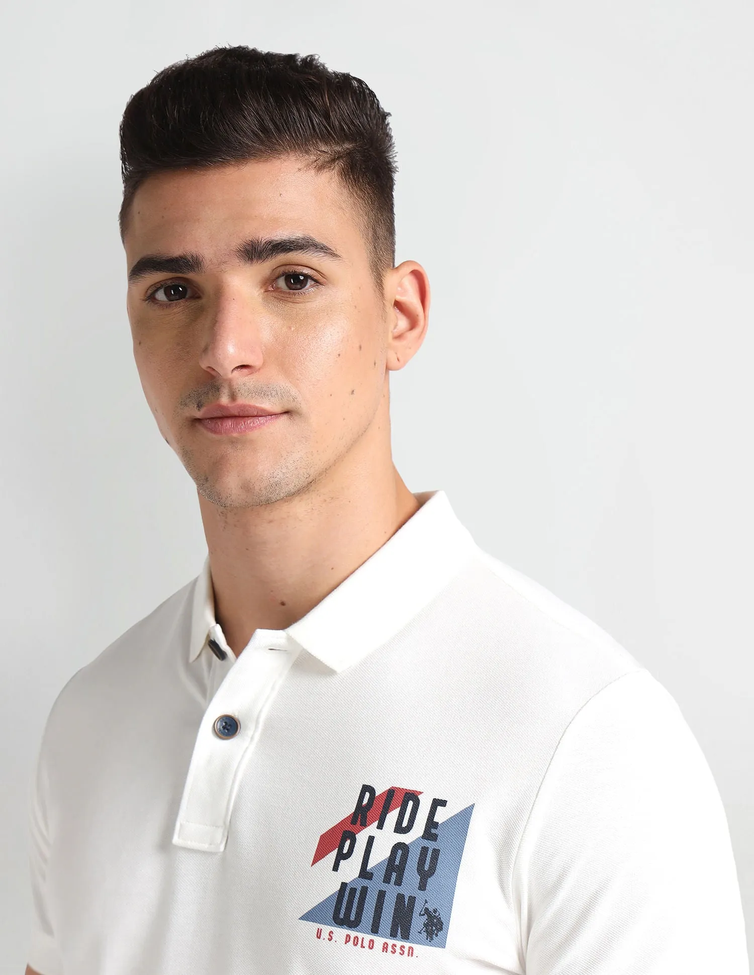 Graphic Logo Muscle Fit Polo Shirt