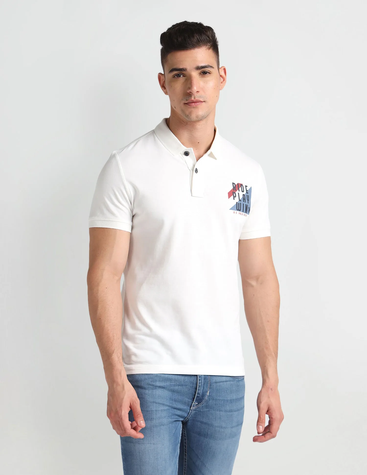 Graphic Logo Muscle Fit Polo Shirt