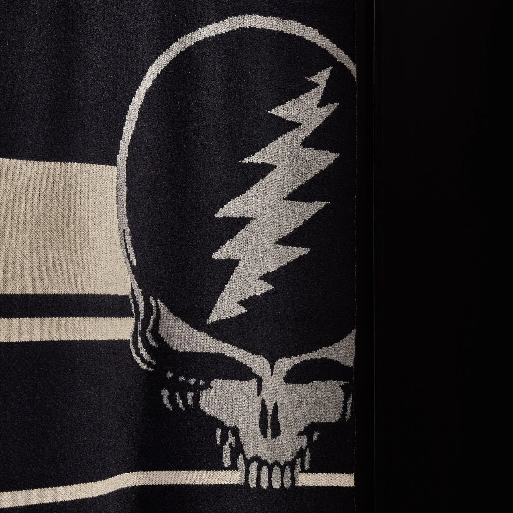 Grateful Dead Cashmere Blanket - Navy/Grey Smoke/Ivory