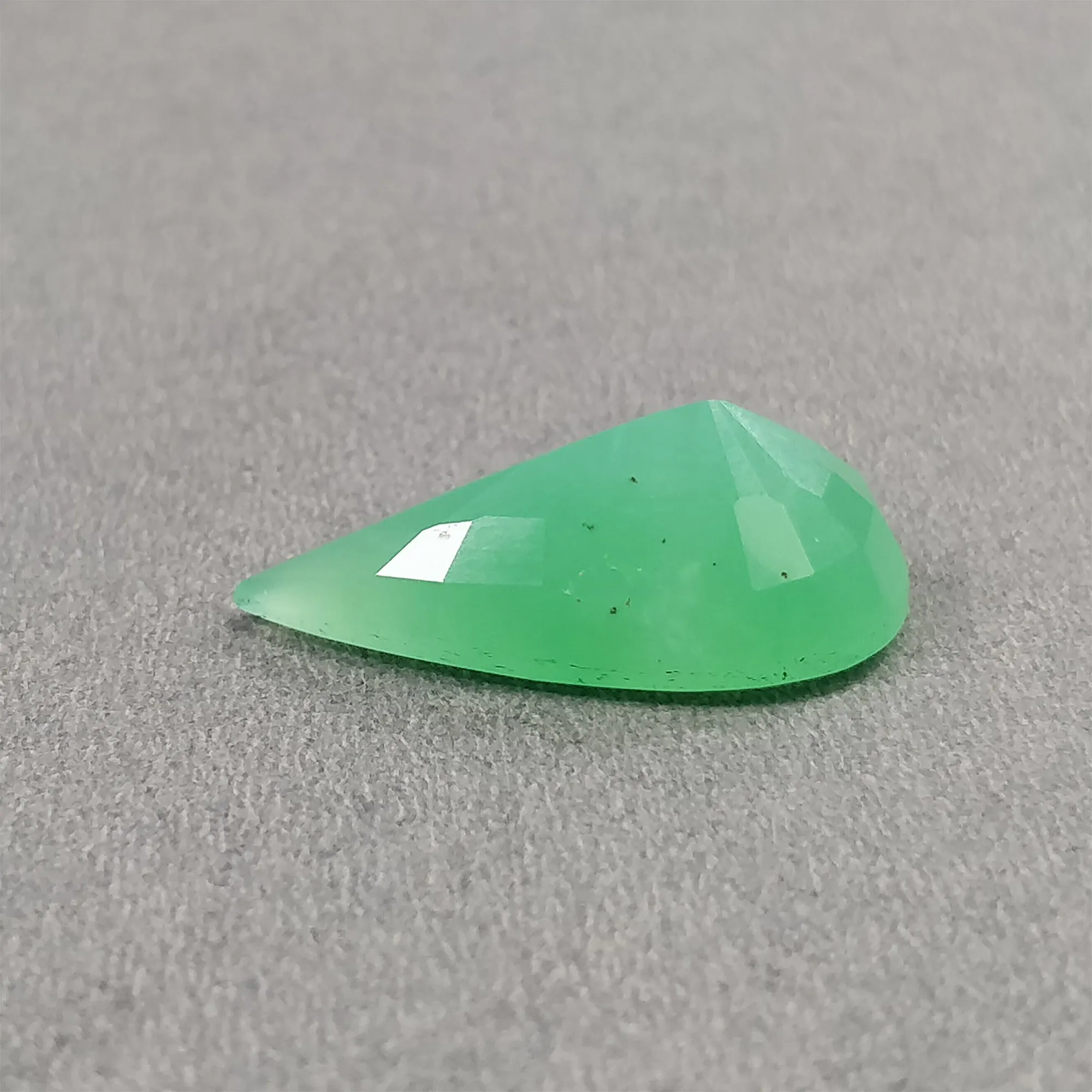 GREEN CHRYSOPRASE Gemstone Normal & Rose Cut : Natural Untreated Unheated Chrysoprase Pear Shape