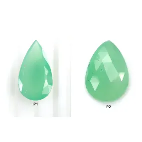 GREEN CHRYSOPRASE Gemstone Normal & Rose Cut : Natural Untreated Unheated Chrysoprase Pear Shape