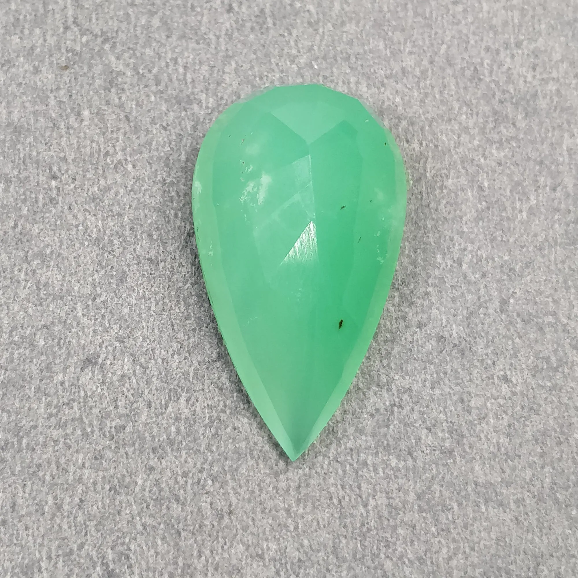 GREEN CHRYSOPRASE Gemstone Normal & Rose Cut : Natural Untreated Unheated Chrysoprase Pear Shape