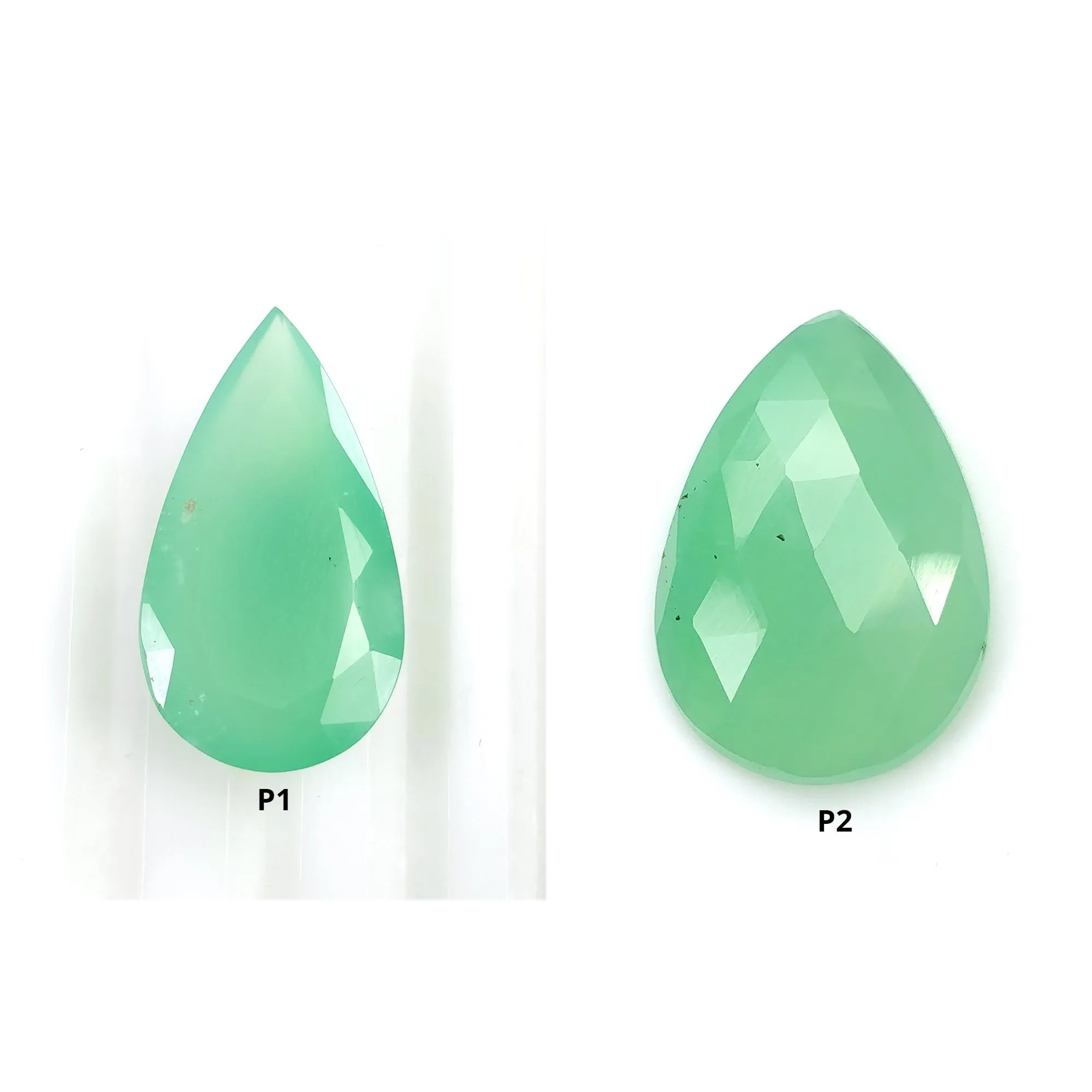 GREEN CHRYSOPRASE Gemstone Normal & Rose Cut : Natural Untreated Unheated Chrysoprase Pear Shape