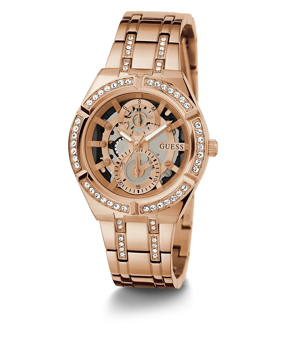 GUESS Ladies Rose Gold Tone Multi-function Watch