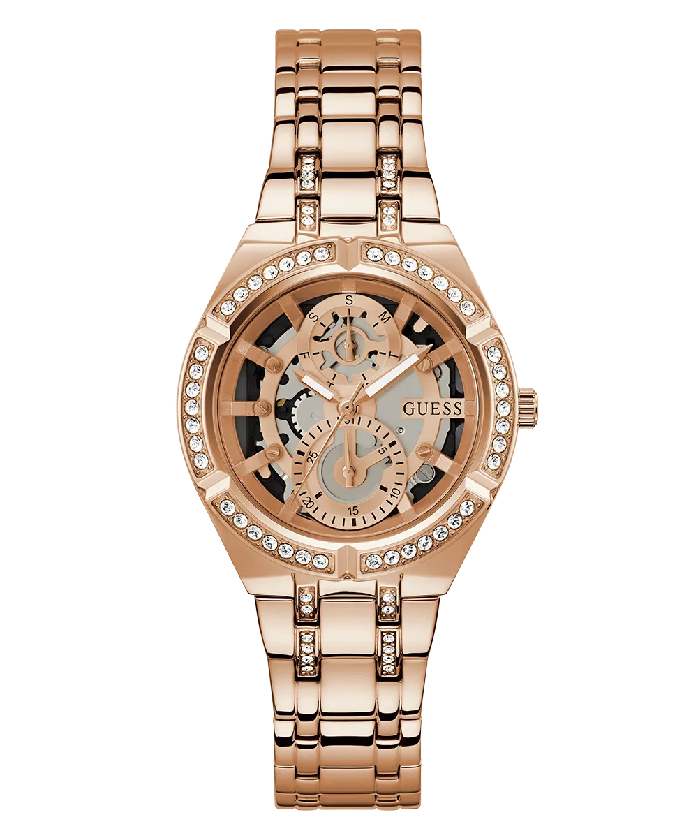 GUESS Ladies Rose Gold Tone Multi-function Watch