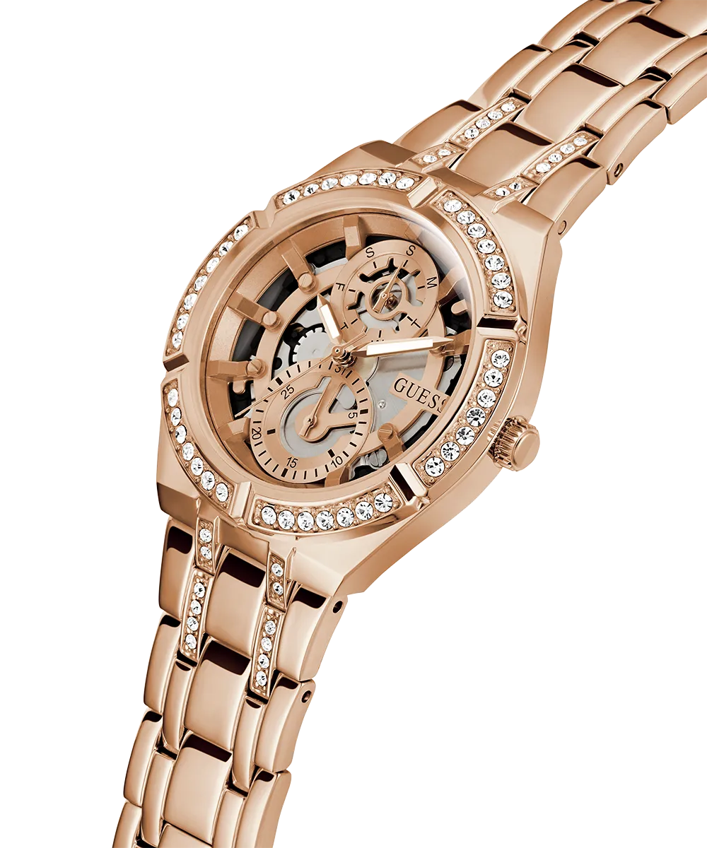 GUESS Ladies Rose Gold Tone Multi-function Watch