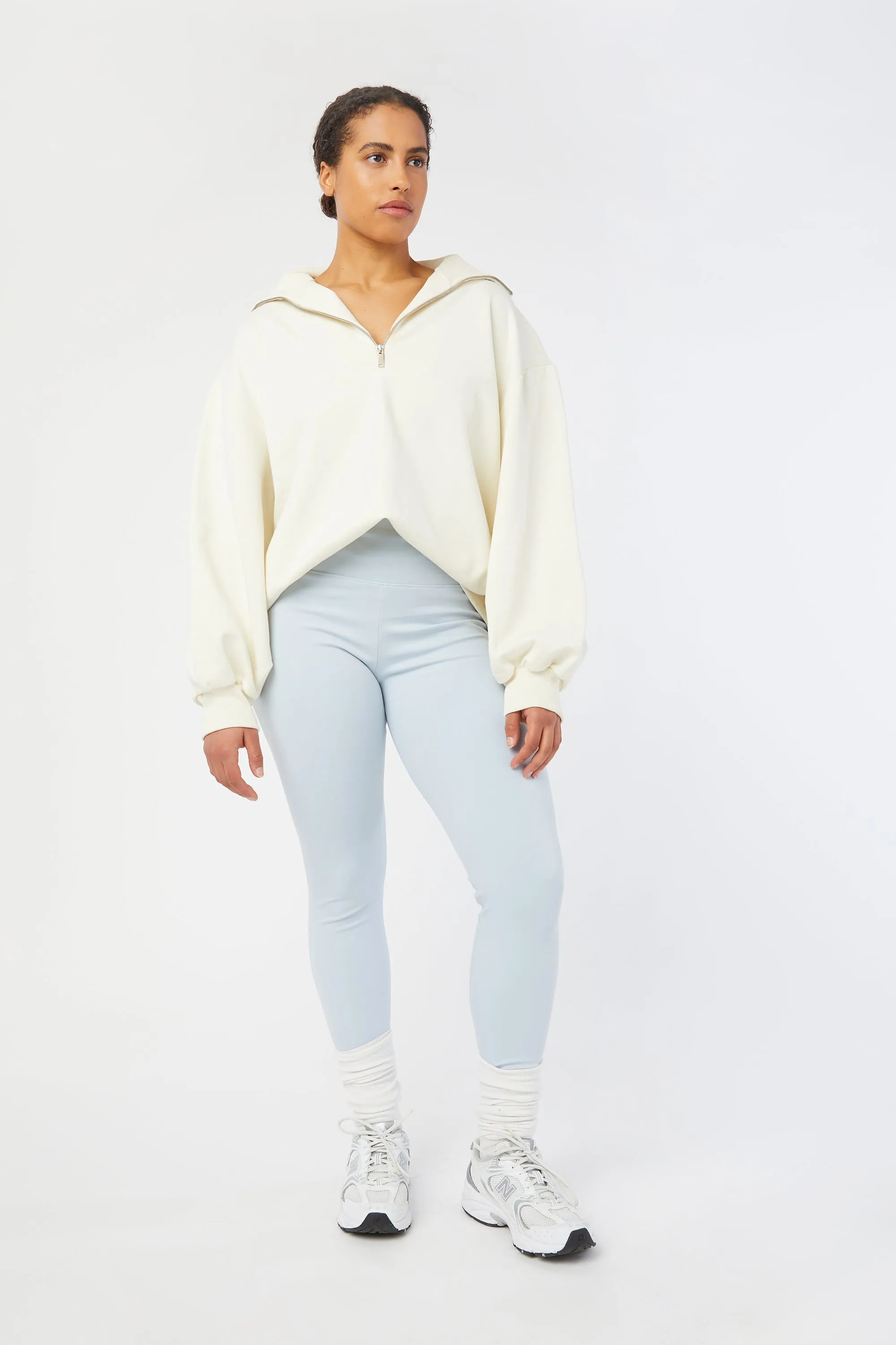 HALF ZIP OVERSIZED SWEATSHIRT