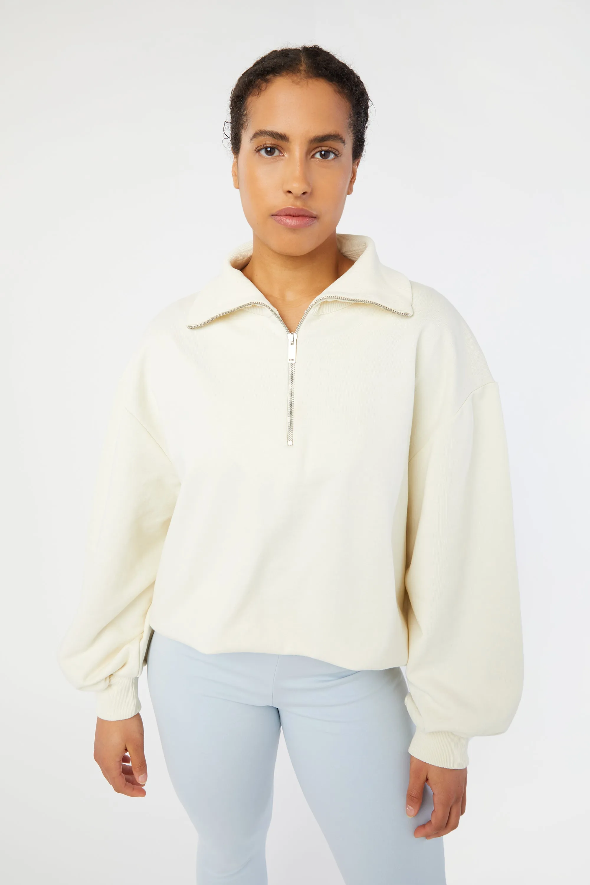 HALF ZIP OVERSIZED SWEATSHIRT