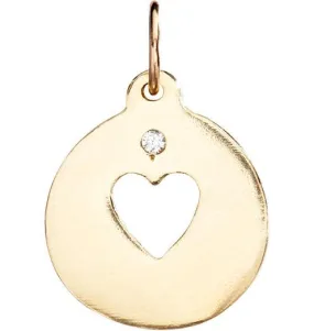 Heart Cutout Charm With Diamond