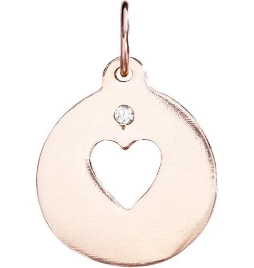 Heart Cutout Charm With Diamond