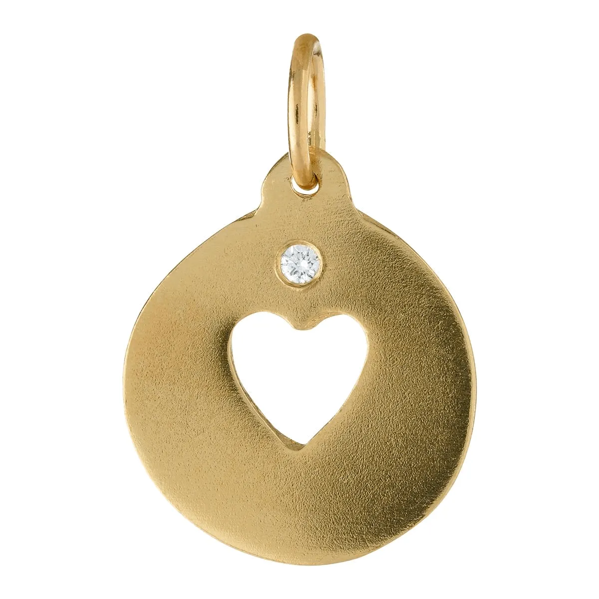 Heart Cutout Charm With Diamond