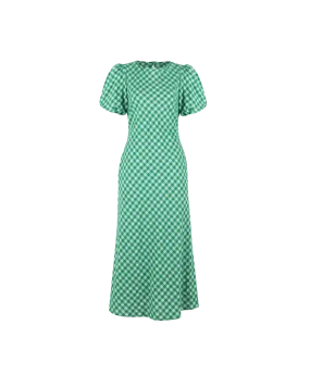 HEIDI GINGHAM DRESS GREEN GINGHAM