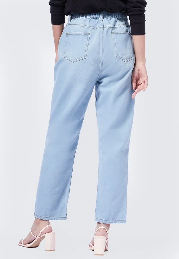 High Waist Paperbag Mom Jeans