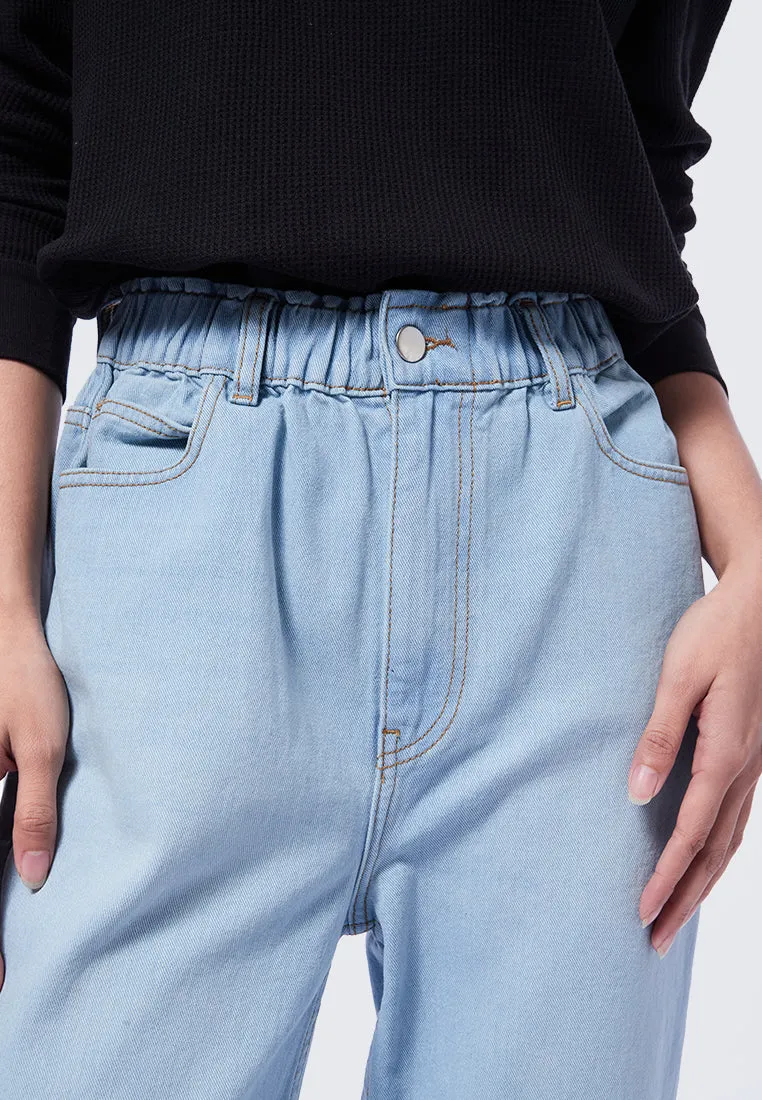 High Waist Paperbag Mom Jeans