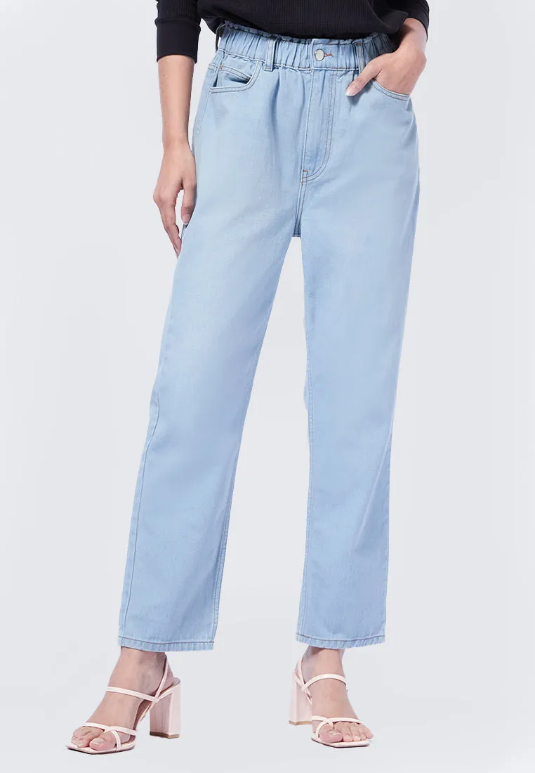 High Waist Paperbag Mom Jeans