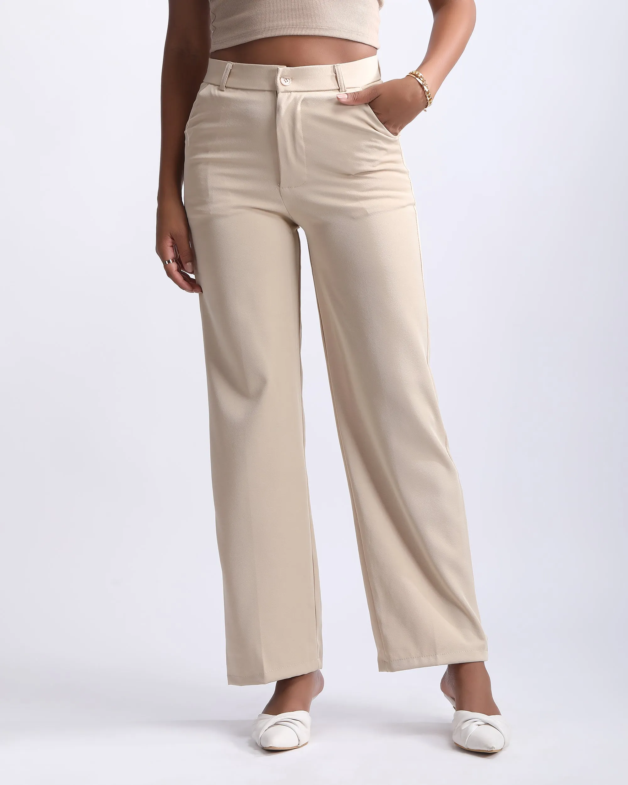 HIGH WAIST STRAIGHT FIT PANTS