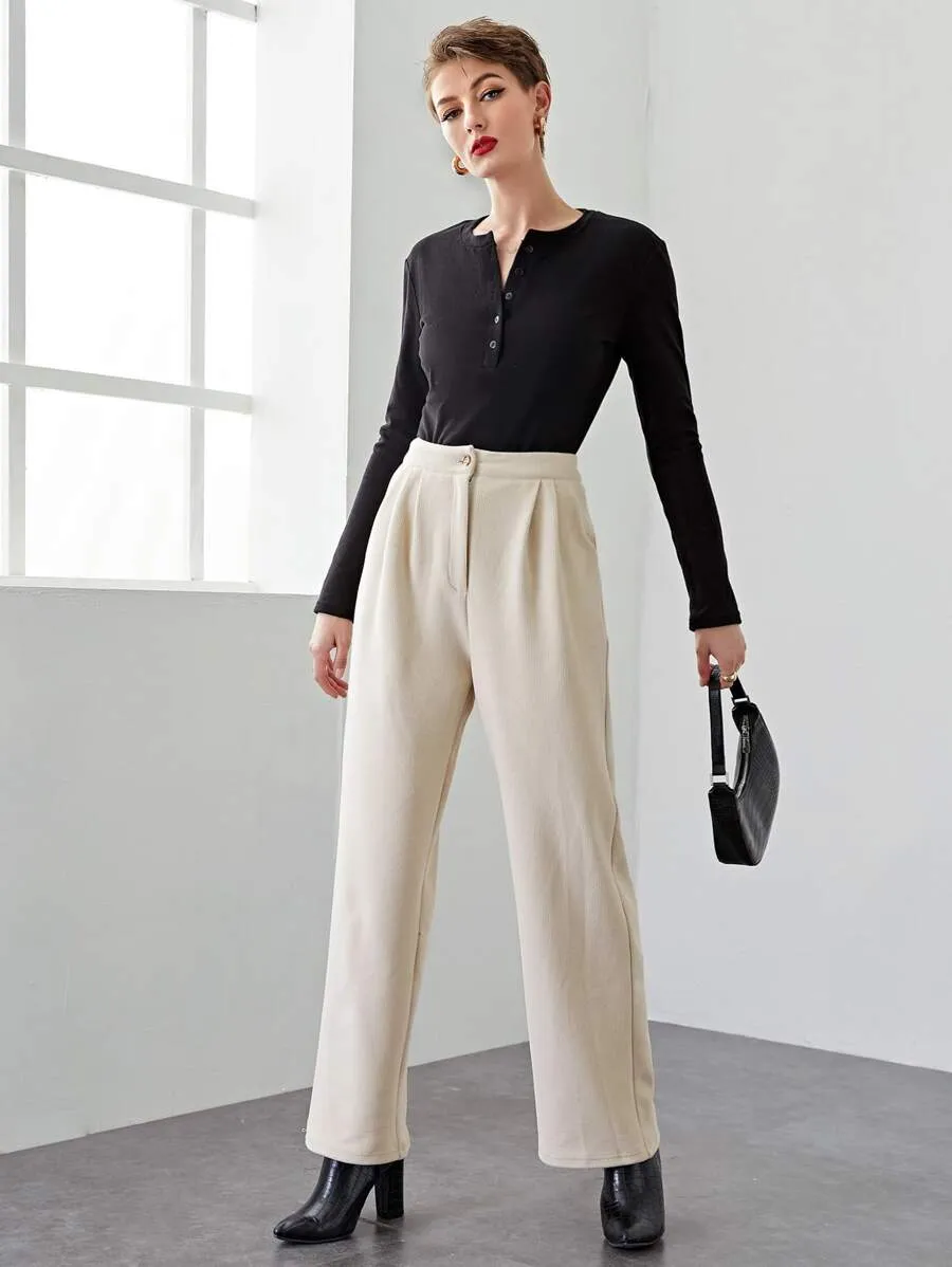 High-waist Straight-legged Trousers