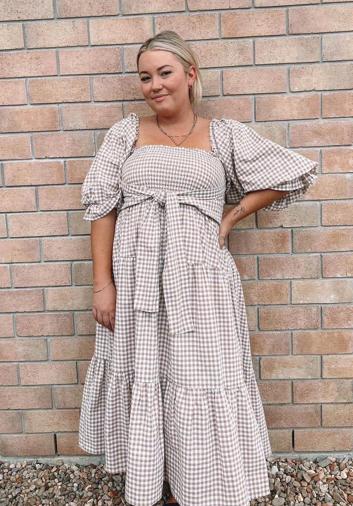 Isabella Dress - Hazel Yarn - Baby Gingham