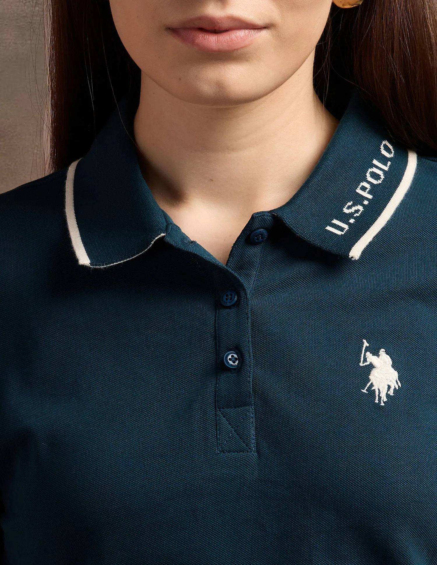 Jacquard Collar Polo Shirt