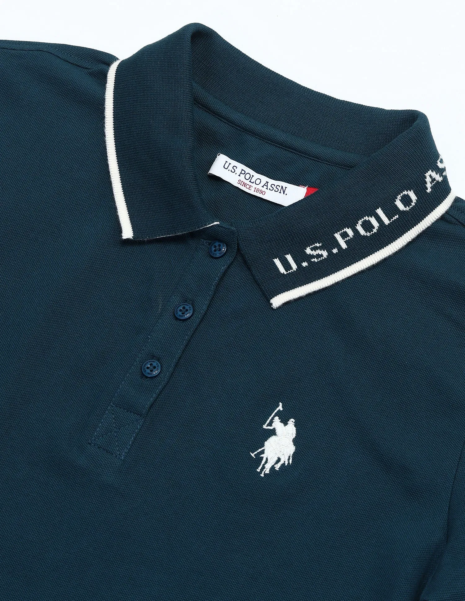 Jacquard Collar Polo Shirt