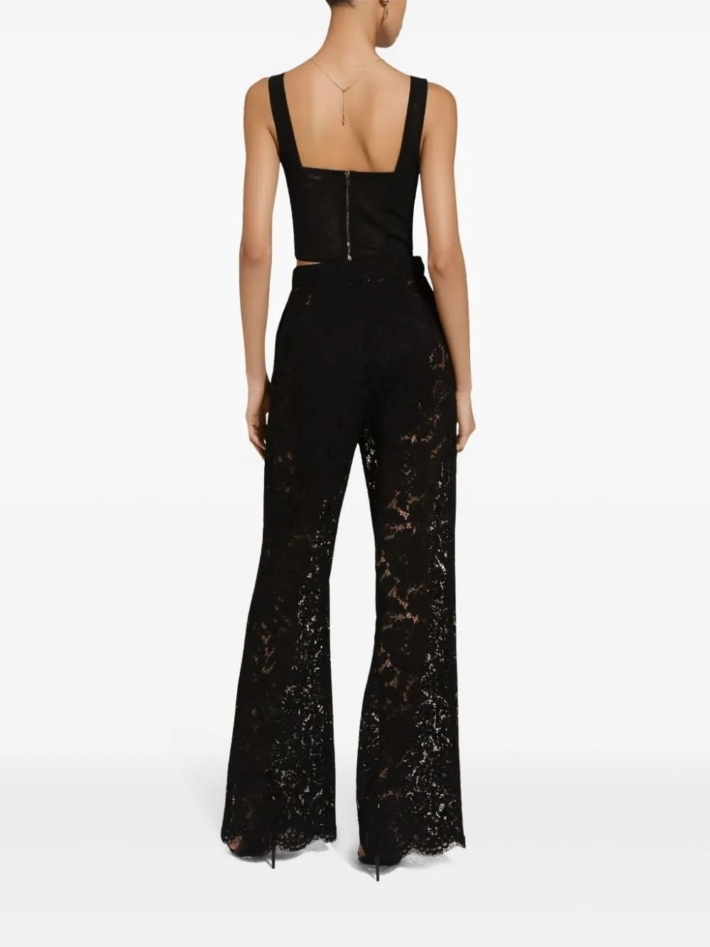 LACE WIDE-LEG TROUSERS