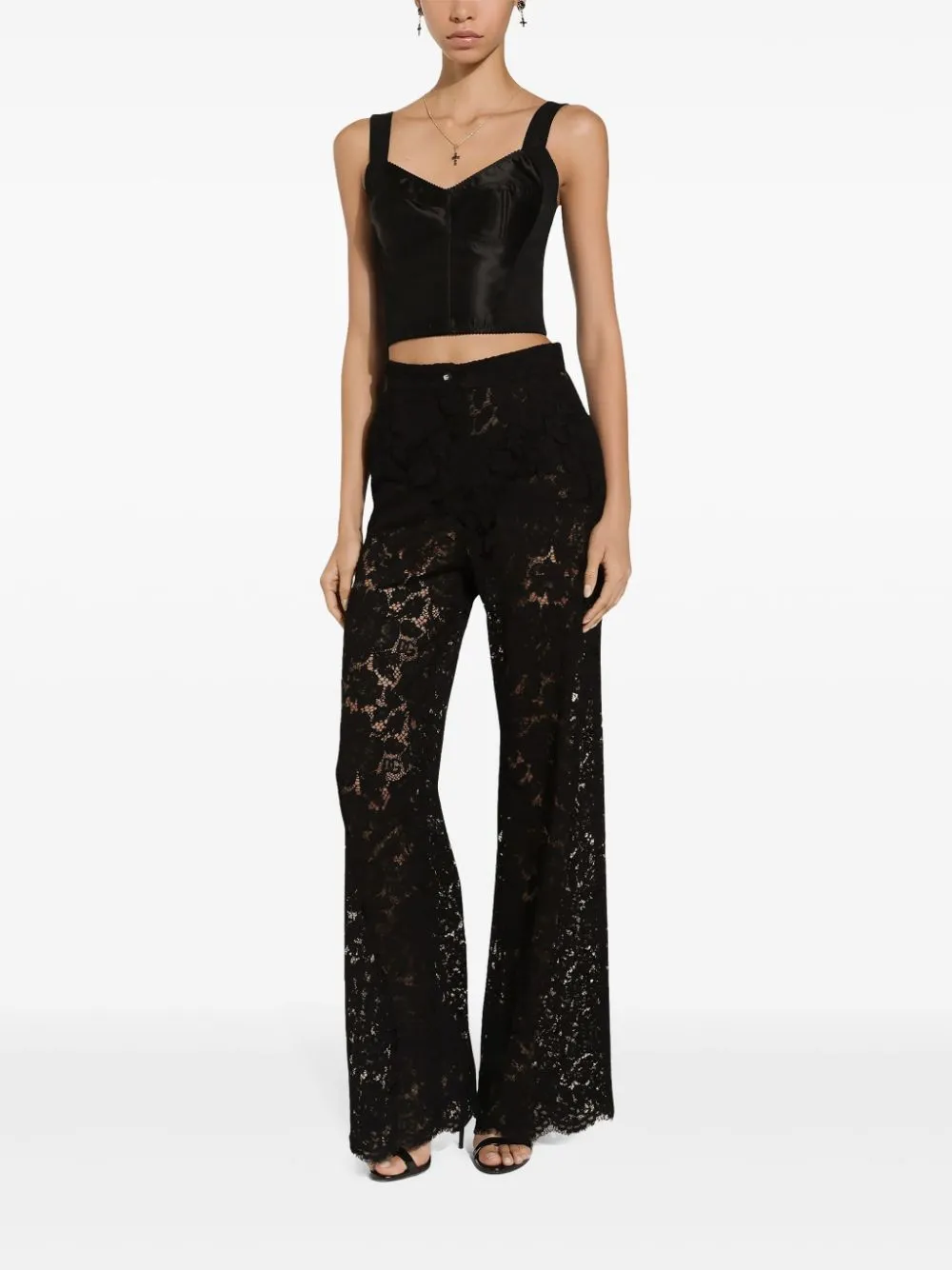 LACE WIDE-LEG TROUSERS