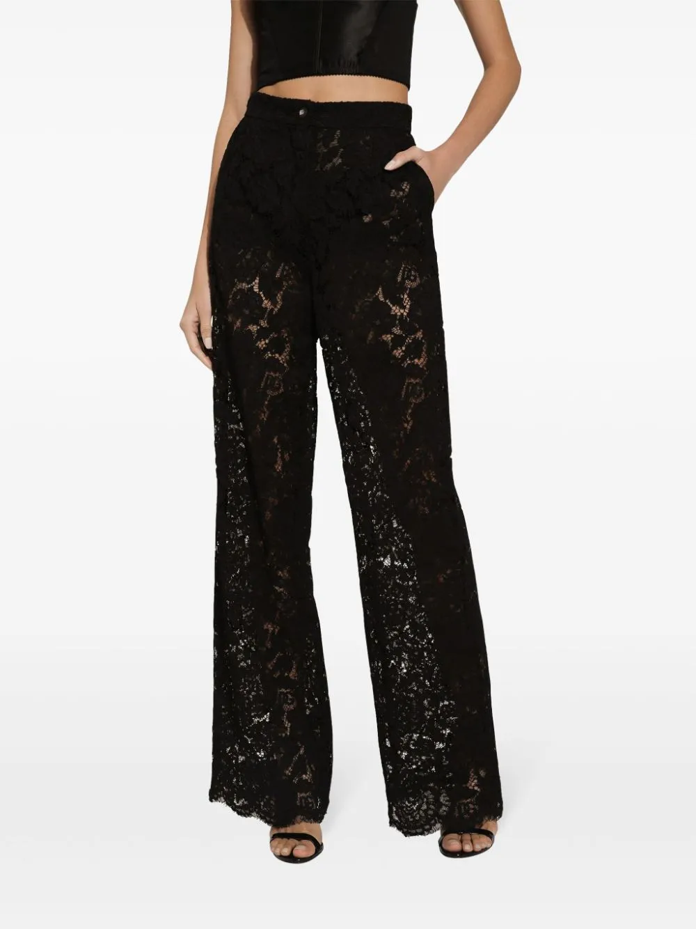 LACE WIDE-LEG TROUSERS