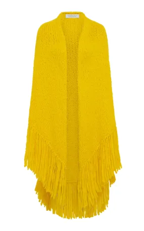 Lauren Knit Wrap in Cadmium Yellow Welfat Cashmere