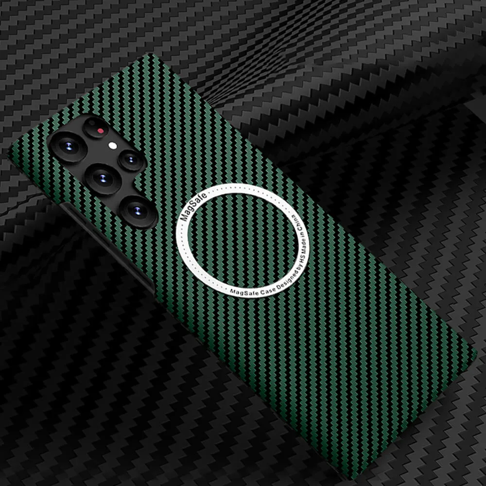 Magnetic Magsafe Carbon Fiber Texture Samsung Case