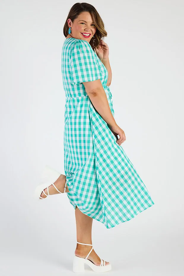 Marley Gingham Jade Dress