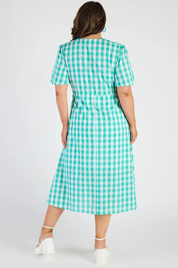 Marley Gingham Jade Dress