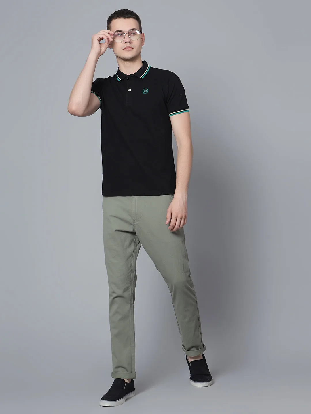 Men Black Polo T-Shirt