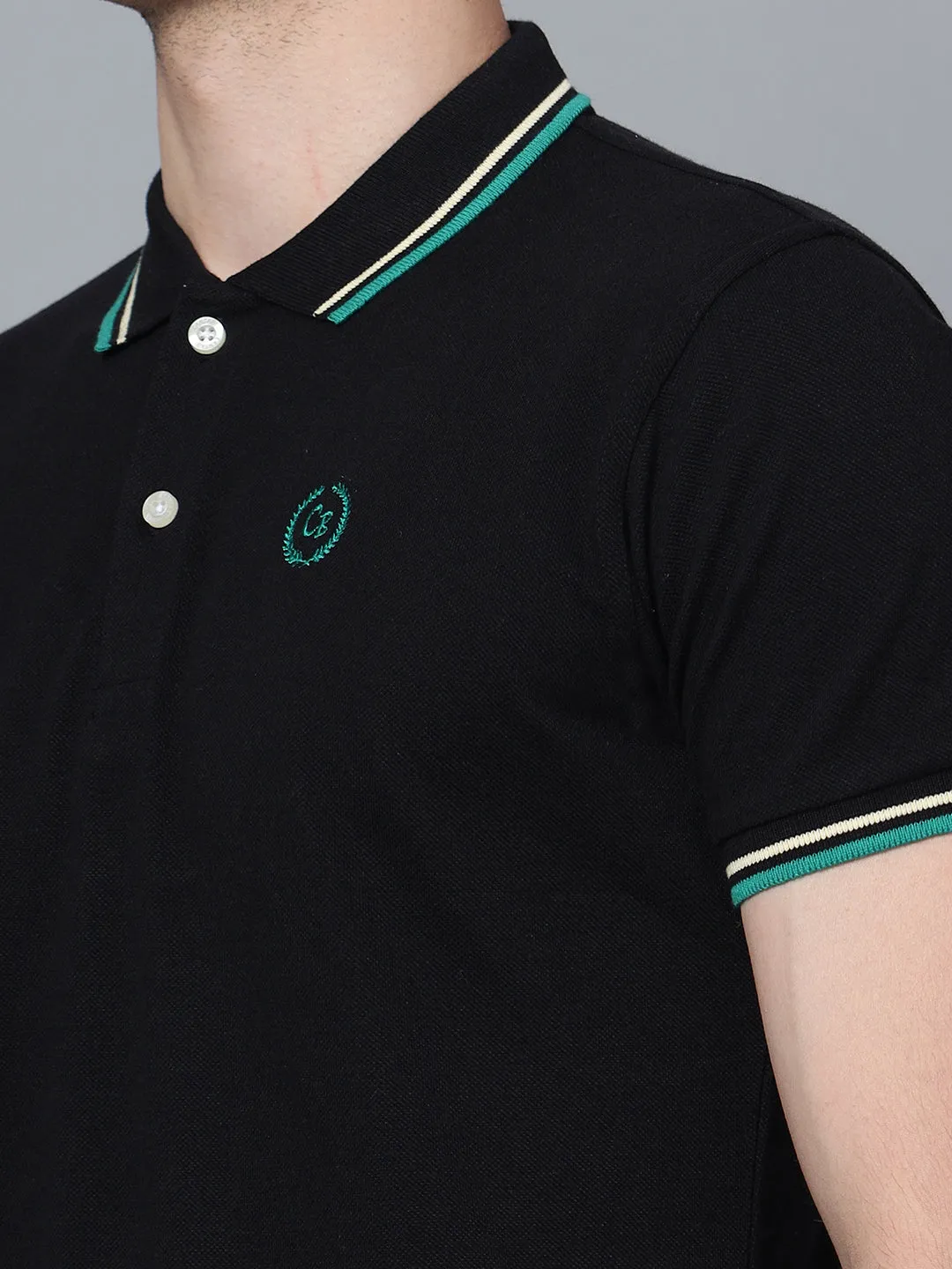 Men Black Polo T-Shirt