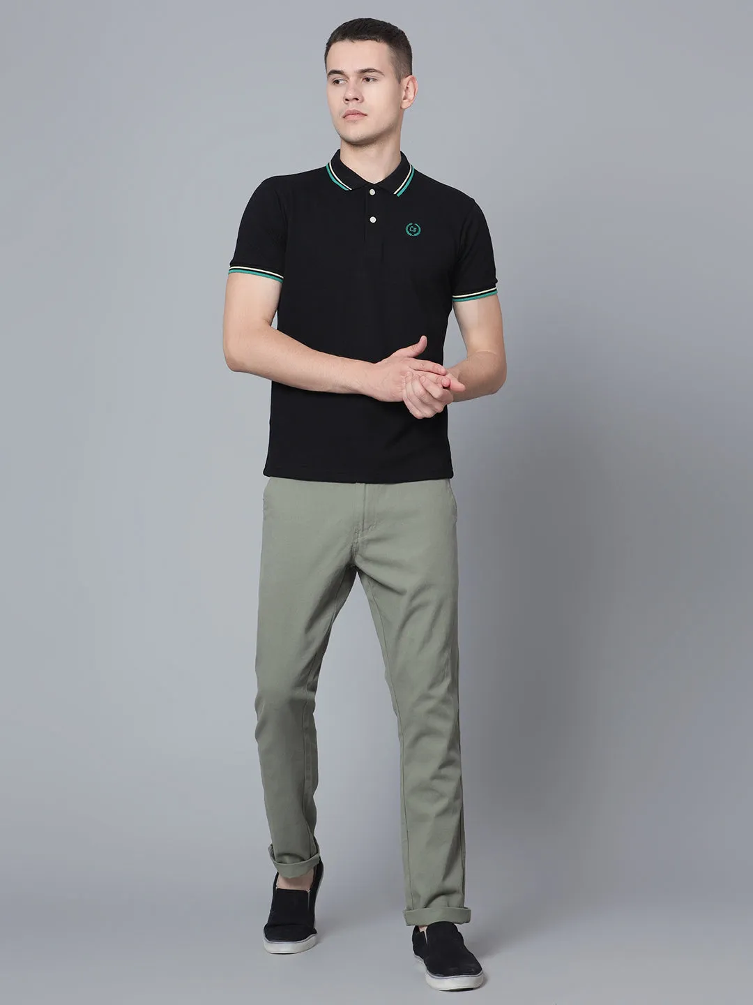 Men Black Polo T-Shirt