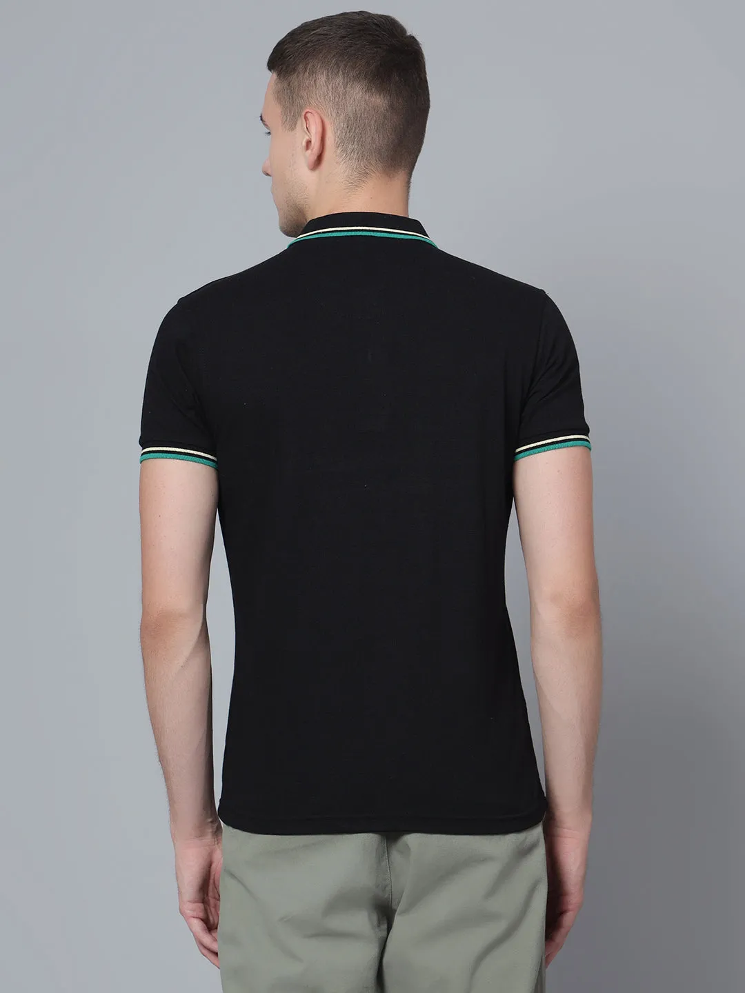 Men Black Polo T-Shirt