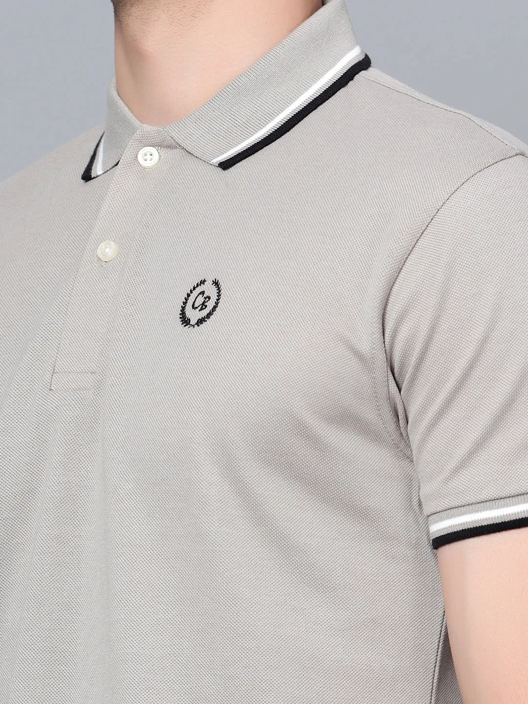 Men Grey Polo T-Shirt