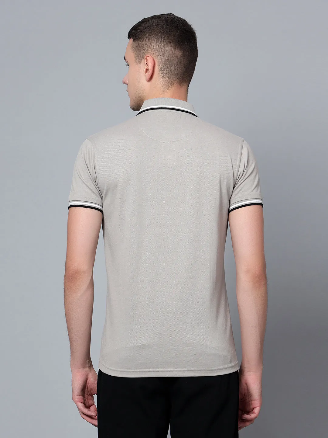 Men Grey Polo T-Shirt