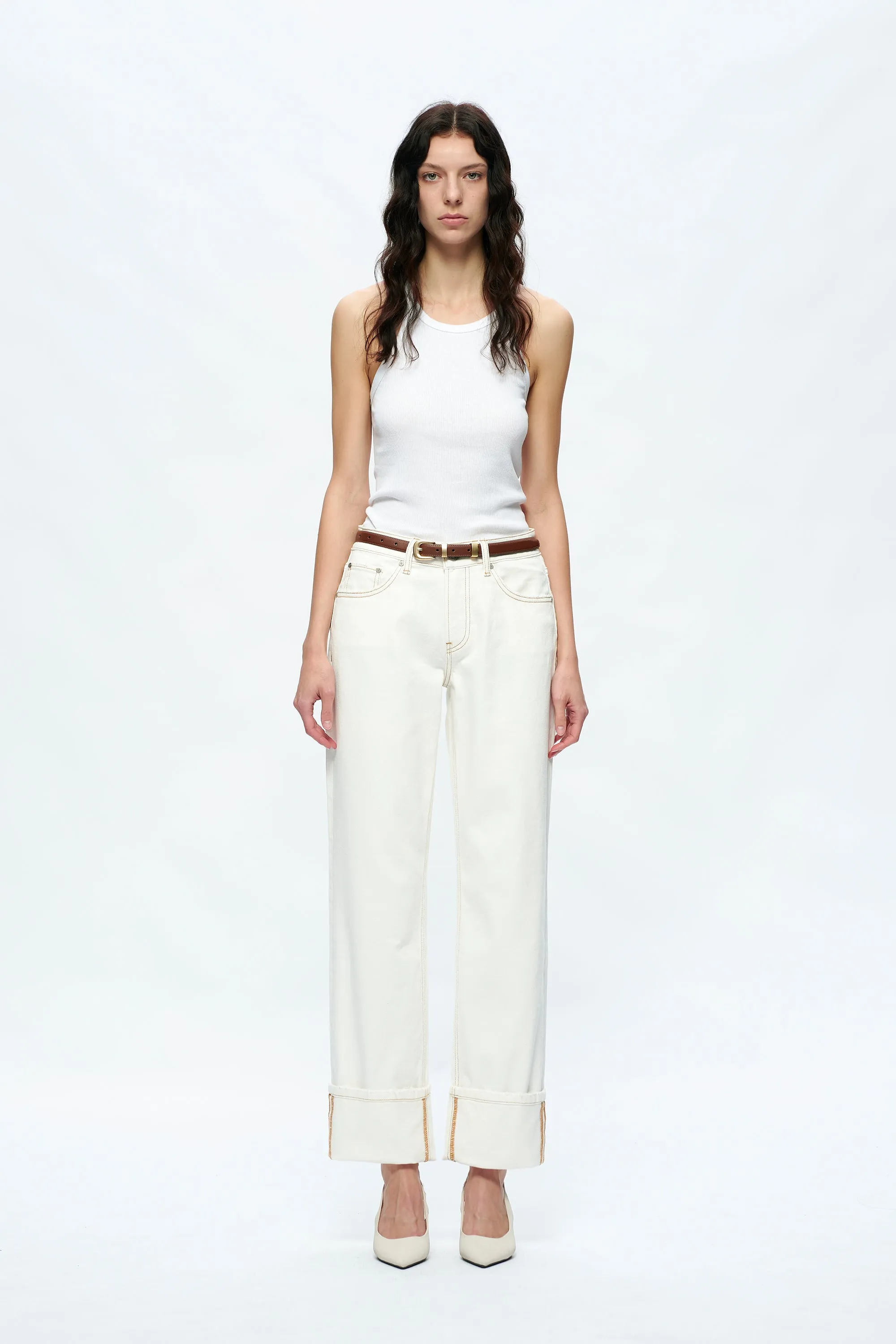 MICHELLE MID RISE STRAIGHT LEG TROUSERS BYT5231 (BYMJ127) CREAM