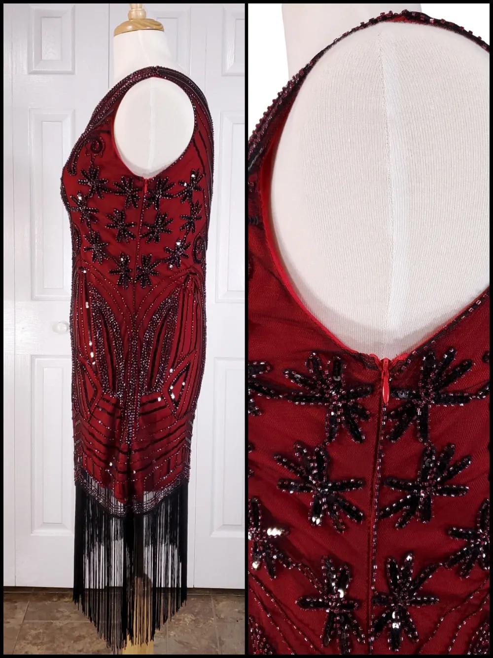 Modern 20s Style Beaded Flapper Dress - lg