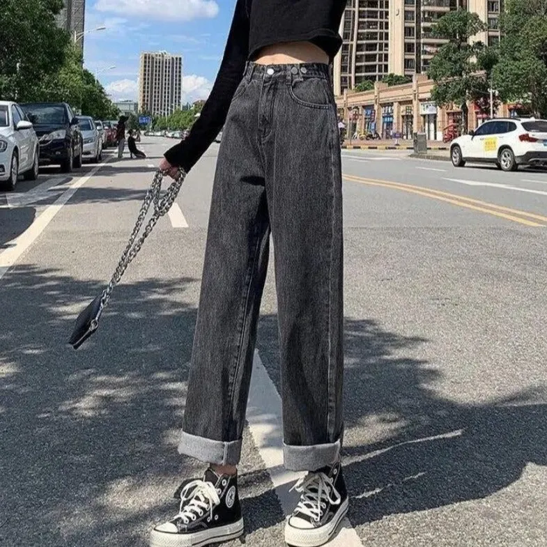 Pants With Straight Cut And High Waist