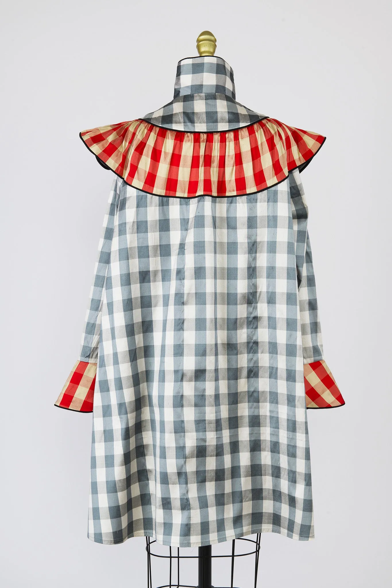 Racquel Dress in Deadstock Gingham Silk Taffeta