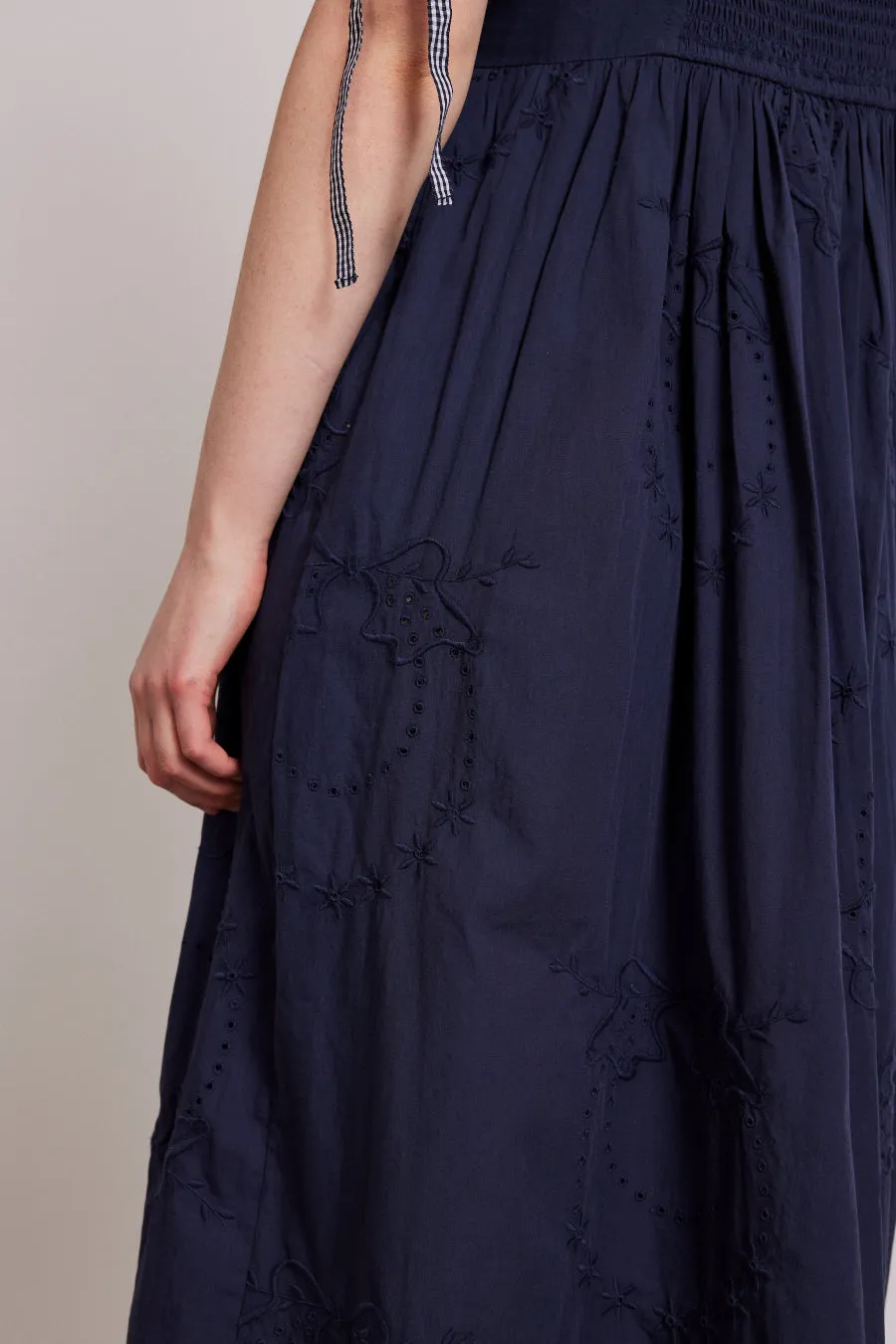 rhea dress - navy broderie