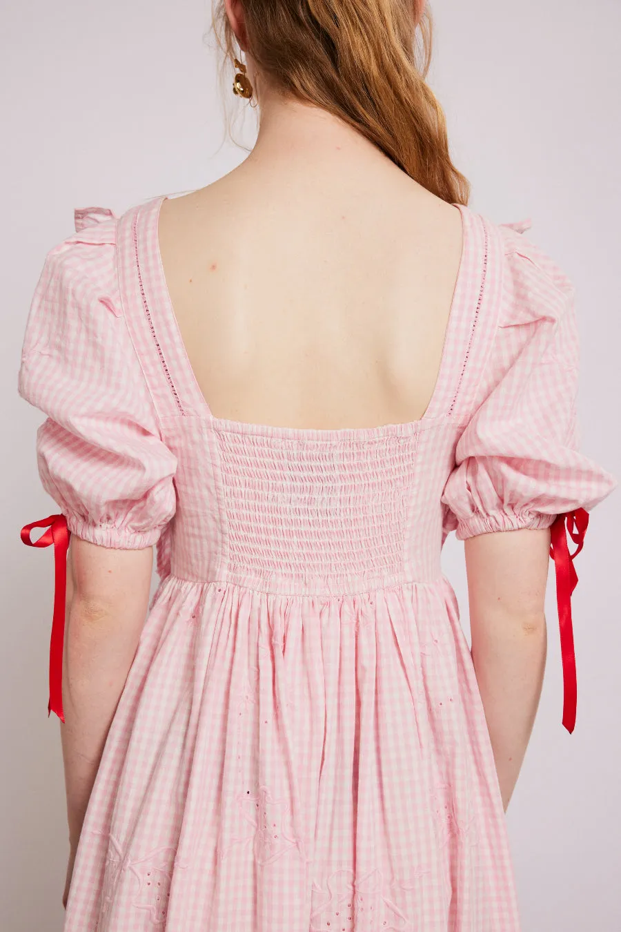 rhea dress - pink gingham