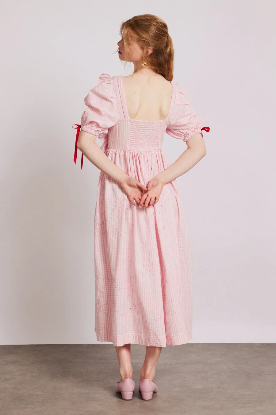 rhea dress - pink gingham