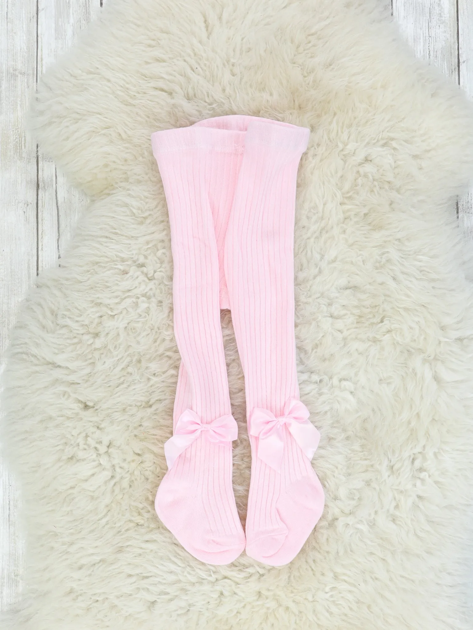 Ribbon Bow Cotton Knitted Tights - 6 Colors Available