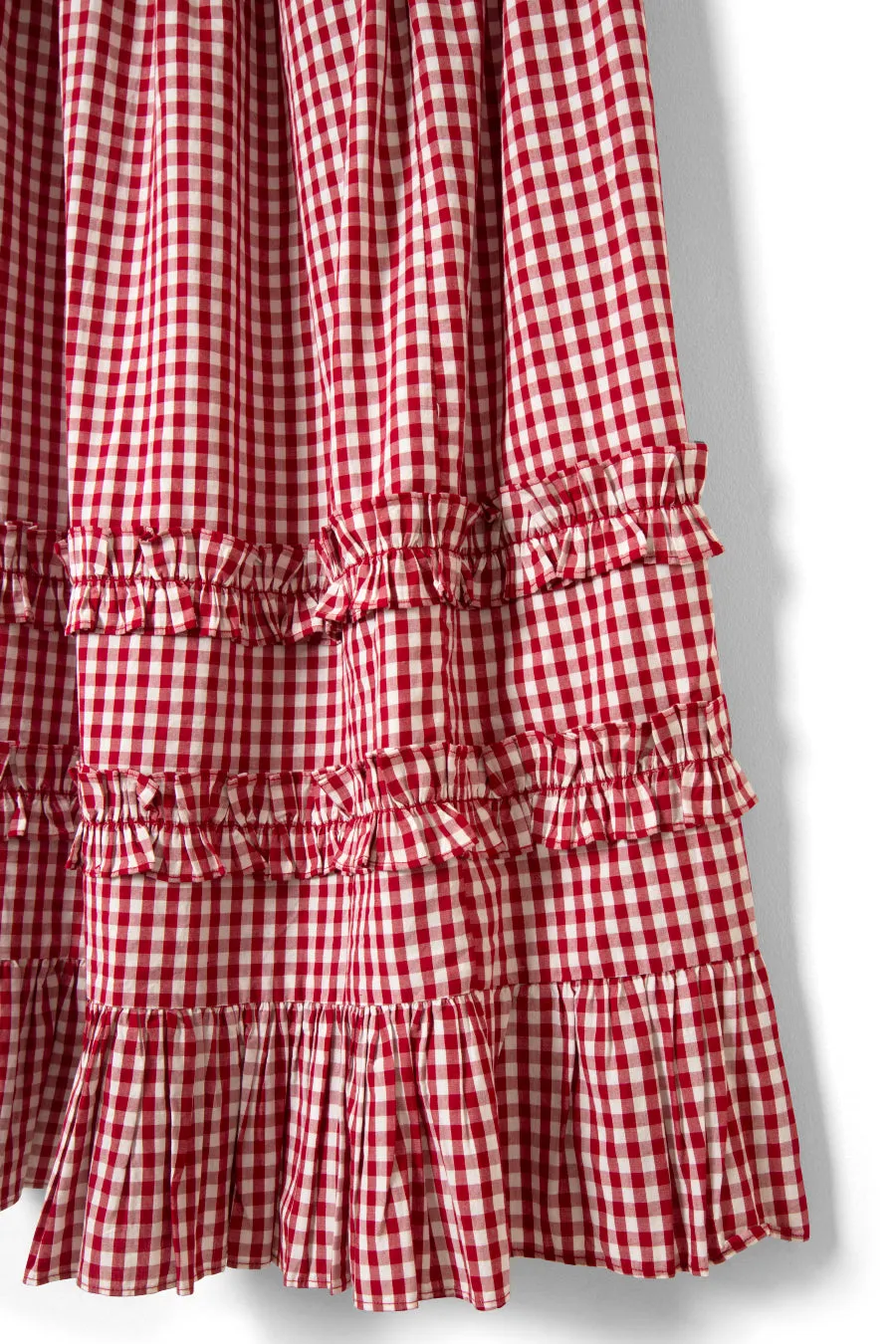 rina ruffle skirt - red gingham